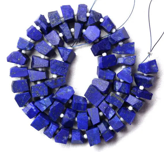 Good Quality 50 Pieces Natural Lapis Lazuli Gemstone, Center Drilled , Uneven Shape Rough Size 6-8 Mm,making Blue Jewelry Raw Wholesale Rate
