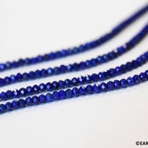 Shop Lapis Lazuli Faceted Beads! XS/ Natural Lapis 3mm Faceted Rondelle beads 15.5" strand Natural blue color gemstone beads Nice cutting For jewelry making | Natural genuine faceted Lapis Lazuli beads for beading and jewelry making.  #jewelry #beads #beadedjewelry #diyjewelry #jewelrymaking #beadstore #beading #affiliate #ad