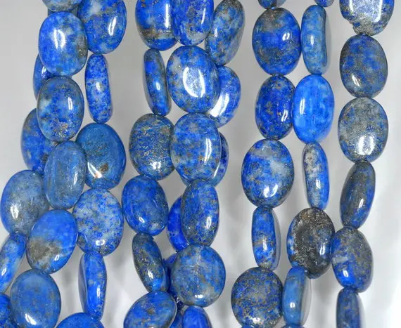16x12mm Natural Lapis Lazuli Gemstone Grade A Blue Oval Loose Beads 7.5 Inch Half Strand (90145939-b73)