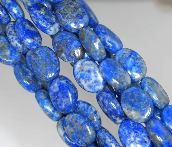 16x12mm Natural Lapis Lazuli Gemstone Grade Ab Blue Oval Loose Beads 7 Inch Half Strand (90145933-b73)