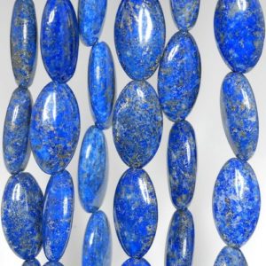 Shop Lapis Lazuli Bead Shapes! 23x12MM Natural Lapis Lazuli Gemstone Grade A Blue Oval Loose Beads 7 inch Half Strand (90142946-B73) | Natural genuine other-shape Lapis Lazuli beads for beading and jewelry making.  #jewelry #beads #beadedjewelry #diyjewelry #jewelrymaking #beadstore #beading #affiliate #ad