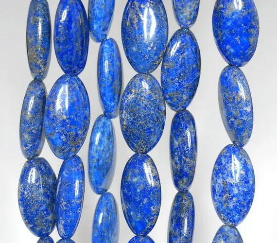23x12mm Natural Lapis Lazuli Gemstone Grade A Blue Oval Loose Beads 7 Inch Half Strand (90142946-b73)