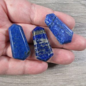 Shop Lapis Lazuli Points & Wands! Lapis Lazuli Double Terminated 1 inch + Flat Wand J232 | Natural genuine stones & crystals in various shapes & sizes. Buy raw cut, tumbled, or polished gemstones for making jewelry or crystal healing energy vibration raising reiki stones. #crystals #gemstones #crystalhealing #crystalsandgemstones #energyhealing #affiliate #ad