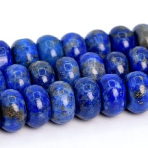 Shop Lapis Lazuli Rondelle Beads! 8x5mm Lapis Lazuli Beads Grade A Genuine Natural Gemstone Rondelle Loose Beads 15" / 7.5" Bulk Lot Options (107372) | Natural genuine rondelle Lapis Lazuli beads for beading and jewelry making.  #jewelry #beads #beadedjewelry #diyjewelry #jewelrymaking #beadstore #beading #affiliate #ad