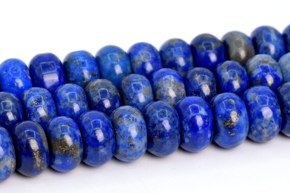 8x5mm Lapis Lazuli Beads Grade A Genuine Natural Gemstone Rondelle Loose Beads 15" / 7.5" Bulk Lot Options (107372)