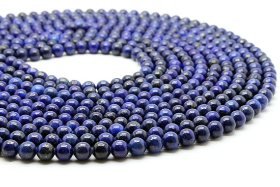 Lapis Lazuli Gemstone Beads,aa Quality Beads,natural Gem Beads,round Smooth Beads,birthstone Beads,jewelry Making Beads - 16" Strand