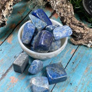 Shop Tumbled Lapis Lazuli Crystals & Pocket Stones! Lapis Lazuli Tumbled Stones – Reiki Charged – Large Tumbled Stones – Third Eye Opener  – Develop Psychic Abilities – Throat Chakra | Natural genuine stones & crystals in various shapes & sizes. Buy raw cut, tumbled, or polished gemstones for making jewelry or crystal healing energy vibration raising reiki stones. #crystals #gemstones #crystalhealing #crystalsandgemstones #energyhealing #affiliate #ad