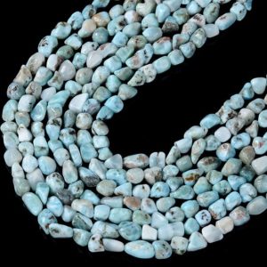 Shop Larimar Chip & Nugget Beads! 8-15mm Natural Larimar Gemstone Pebble Nugget Loose Beads Bulk Lot 1, 2, 6, 12 And 50 (d186) | Natural genuine chip Larimar beads for beading and jewelry making.  #jewelry #beads #beadedjewelry #diyjewelry #jewelrymaking #beadstore #beading #affiliate #ad