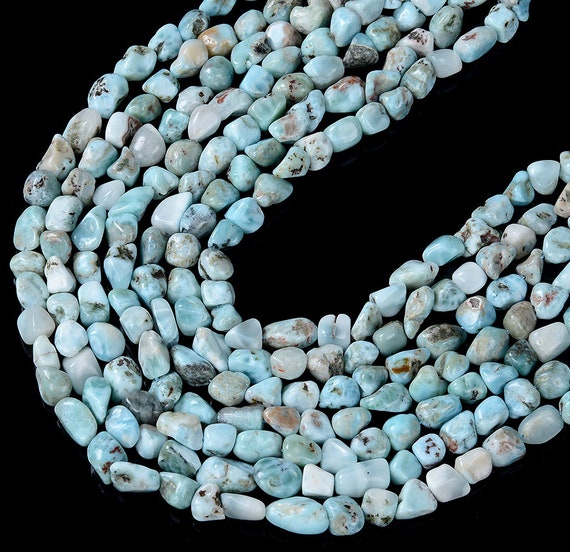 8-15mm Natural Larimar Gemstone Pebble Nugget Loose Beads Bulk Lot 1,2,6,12 And 50 (d186)