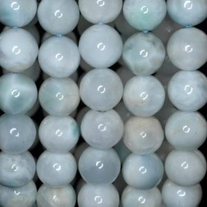 Shop Larimar Round Beads! 12MM Dominican Larimar Gemstone Grade AA White Round 12MM Loose Beads 8" inch Half Strand (90183486-789) | Natural genuine round Larimar beads for beading and jewelry making.  #jewelry #beads #beadedjewelry #diyjewelry #jewelrymaking #beadstore #beading #affiliate #ad