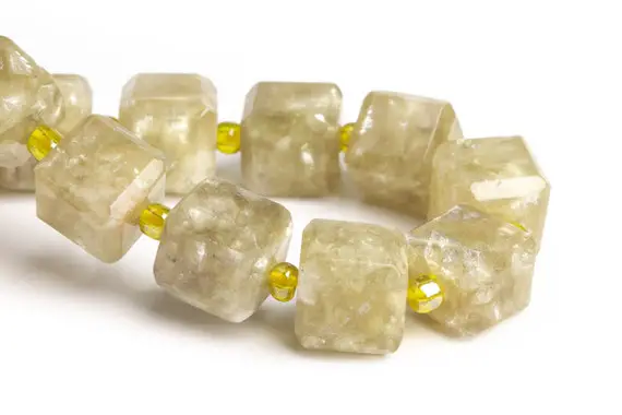 10-11mm Golden Mica (lepidolite) Beads Bracelet Grade Aa Genuine Natural Beveled Edge Faceted Cube Gemstone 7.5" (120159h-3643)