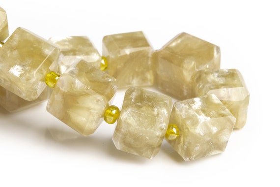 11-13mm Golden Mica (lepidolite) Beads Bracelet Grade Aa Genuine Natural Beveled Edge Faceted Cube Gemstone 8" (120162h-3643)