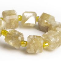 9-10mm Golden Mica (lepidolite) Beads Bracelet Grade Aa Genuine Natural Beveled Edge Faceted Cube Gemstone 7.5" (120158h-3643) | Natural genuine Gemstone jewelry. Buy crystal jewelry, handmade handcrafted artisan jewelry for women.  Unique handmade gift ideas. #jewelry #beadedjewelry #beadedjewelry #gift #shopping #handmadejewelry #fashion #style #product #jewelry #affiliate #ad