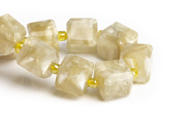Only One 10-11mm Golden Mica (lepidolite) Beads Bracelet Grade Aa Genuine Natural Beveled Edge Faceted Cube Gemstone 7.5" (120161h-3643)