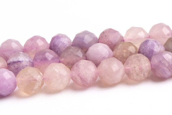 6mm Purple Lepidolite Beads Grade A Genuine Natural Gemstone Faceted Round Loose Beads 15" / 7.5" Bulk Lot Options (118956)