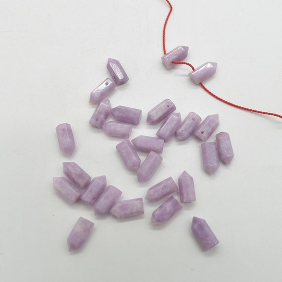 Natural Lepidolite Semi-precious Gemstone Single Point Pendant Beads -  1.2cm, 1.5cm, 3cm - 1 Or 5 Count