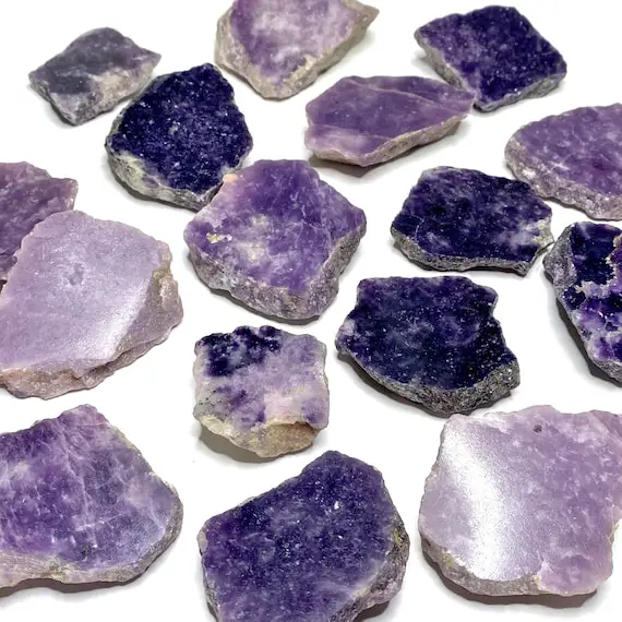 Raw Lepidolite Stone With Top Polished