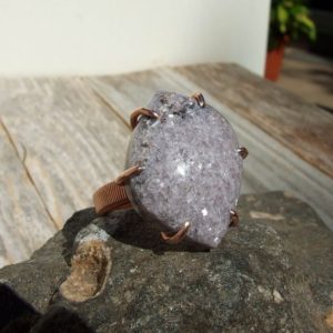 Shop Lepidolite Rings! Lepidolite Ring, Copper Size 8 | Natural genuine Lepidolite rings, simple unique handcrafted gemstone rings. #rings #jewelry #shopping #gift #handmade #fashion #style #affiliate #ad