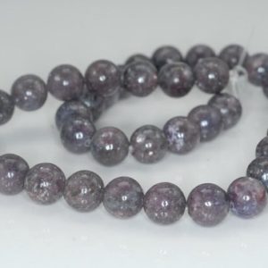 Shop Lepidolite Round Beads! 10mm Dark Purple Lepidolite Gemstone Grade A Round Loose Beads 16 inch Full Strand (90188472-653) | Natural genuine round Lepidolite beads for beading and jewelry making.  #jewelry #beads #beadedjewelry #diyjewelry #jewelrymaking #beadstore #beading #affiliate #ad