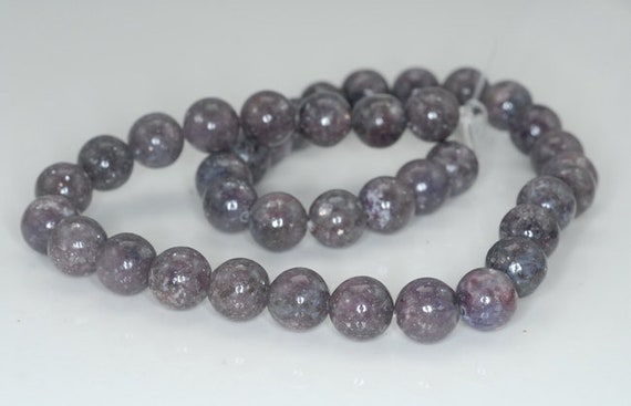 10mm Dark Purple Lepidolite Gemstone Grade A Round Loose Beads 16 Inch Full Strand (90188472-653)