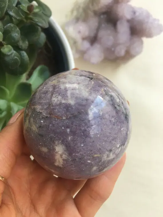 Pale Purple Lepidolite Sphere, Top Quality Lepidolite Sphere, Lepidolite