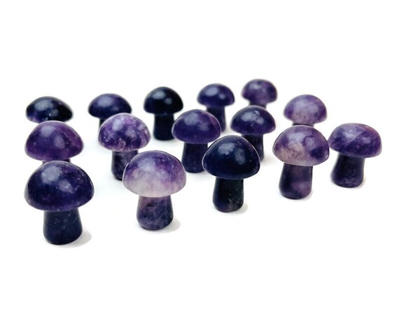 Lepidolite Mushroom (1) Lepidolite Crystal , Mini Mushroom Xxs Purple White, Lepidolite Tumbled Polished Lepidolite Crystal Stone Gemstone