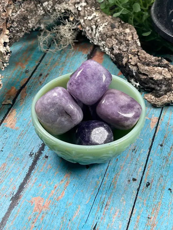 Lepidolite Tumbled Stones - Large Tumbles - Reiki Charged - Calming Energy - Lilac Lithium Lepidolite - Support For  Depression & Anxiety