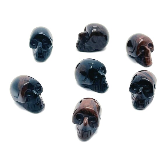 Mahogany Obsidian Skull Gemstone - Carving Skull - Healing Stone - 1 Inch - Sk1013