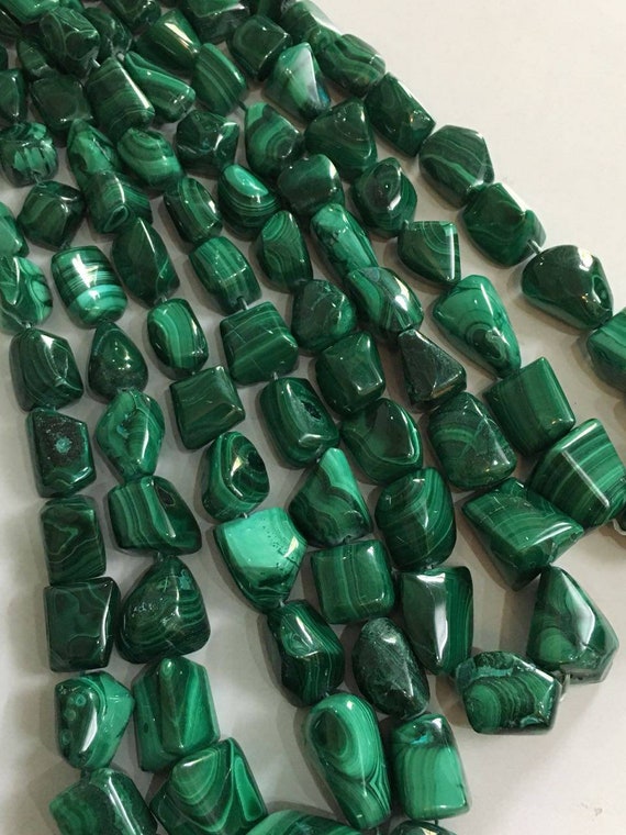 Independence Day Sale New Brand 17 Inches Beautiful Natural Malachite Nuggets Beads,7-11mm(graduated) Malachite Tumbled Beads