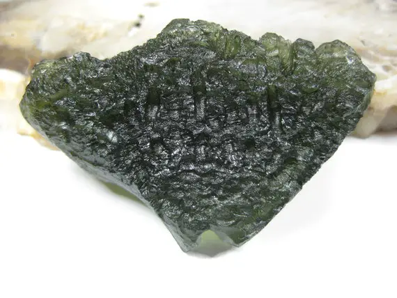 Large Amazing Quality Moldavite Specimen-gorgeous Formations, Sprays, And Color! (23.1 Grams)