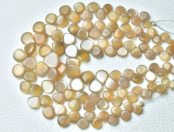 Natural Moonstone Plain Heart Beads 5mm To 9mm Smooth Heart Briolettes Gemstone Beads Aaa Moonstone Plain Beads Strand  7 Inch Strand No5695