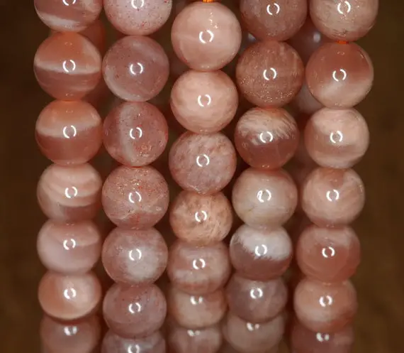 8mm Orange Moonstone Gemstone Grade Ab Round 8mm Loose Beads 7 Inch Half Strand (90186840-818)