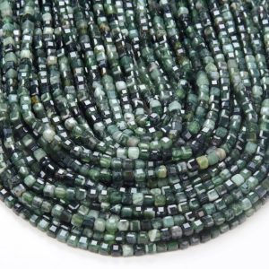 Shop Moss Agate Faceted Beads! 4MM Natural Green Moss Agate Gemstone Grade AAA Micro Faceted Diamond Cut Cube Loose Beads BULK LOT 1,2,6,12 and 50 (P41) | Natural genuine faceted Moss Agate beads for beading and jewelry making.  #jewelry #beads #beadedjewelry #diyjewelry #jewelrymaking #beadstore #beading #affiliate #ad