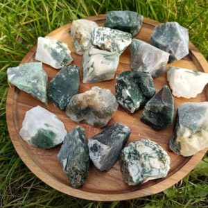 Shop Raw & Rough Moss Agate Stones! Raw Moss Agate Chunk 30-50mm | Natural genuine stones & crystals in various shapes & sizes. Buy raw cut, tumbled, or polished gemstones for making jewelry or crystal healing energy vibration raising reiki stones. #crystals #gemstones #crystalhealing #crystalsandgemstones #energyhealing #affiliate #ad