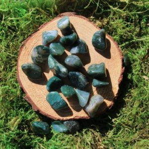Shop Tumbled Moss Agate Crystals & Pocket Stones! Green Moss Agate Medium Tumbled | Natural genuine stones & crystals in various shapes & sizes. Buy raw cut, tumbled, or polished gemstones for making jewelry or crystal healing energy vibration raising reiki stones. #crystals #gemstones #crystalhealing #crystalsandgemstones #energyhealing #affiliate #ad