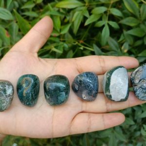 Shop Tumbled Moss Agate Crystals & Pocket Stones! Moss Agate Tumbled Stones 20-40mm (1"-1.5") | Natural genuine stones & crystals in various shapes & sizes. Buy raw cut, tumbled, or polished gemstones for making jewelry or crystal healing energy vibration raising reiki stones. #crystals #gemstones #crystalhealing #crystalsandgemstones #energyhealing #affiliate #ad