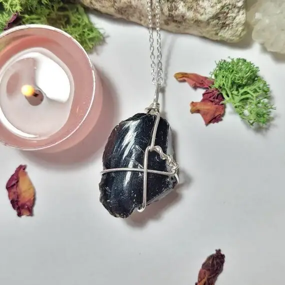 Raw Obsidian Necklace - Grounds And Protects