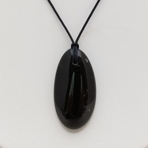 Black Obsidian Pendant Necklace, Free Shipping (21468), Black Obsidian Necklace, Obsidian Pendant, Pendantlady,pq Obspq