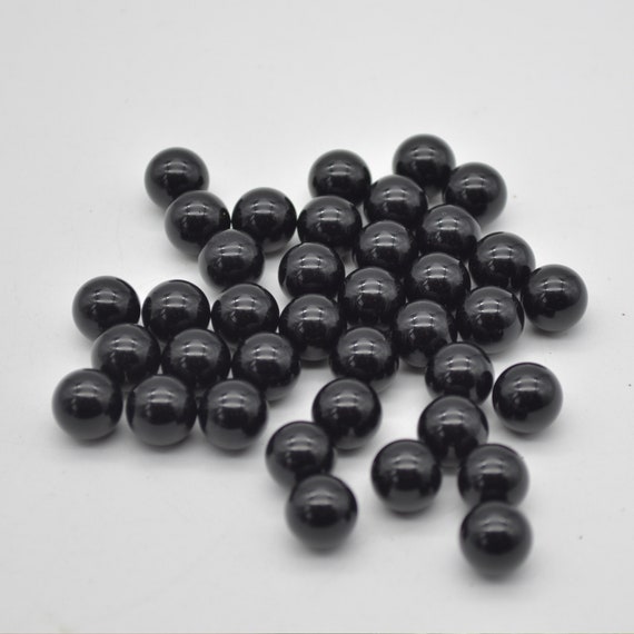 Natural Black Obsidian Gemstone Sphere Balls - 10mm - 50 Count