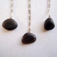 One Black Obsidian Nugget Necklace With Solid Sterling Silver Chain, Tumble Polished Apache Tears Pendant With A Shiny Or Matte Surface | Natural genuine Gemstone jewelry. Buy crystal jewelry, handmade handcrafted artisan jewelry for women.  Unique handmade gift ideas. #jewelry #beadedjewelry #beadedjewelry #gift #shopping #handmadejewelry #fashion #style #product #jewelry #affiliate #ad
