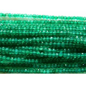 Shop Onyx Faceted Beads! 3mm Green Onyx Faceted Rondelle Beads, Natural Green Onyx Beads, 13 Inch Green Onyx Faceted Bead For Jewelry (1ST To 5ST Options) | Natural genuine faceted Onyx beads for beading and jewelry making.  #jewelry #beads #beadedjewelry #diyjewelry #jewelrymaking #beadstore #beading #affiliate #ad