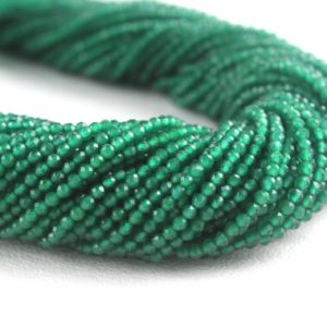 Shop Onyx Faceted Beads! Best Quality 1 Strand Natural Green Onyx Rondelle Faceted Beads, 2 MM, Onyx Beads,Making Jewelry, Green Onyx Gemstone,Wholesale Price | Natural genuine faceted Onyx beads for beading and jewelry making.  #jewelry #beads #beadedjewelry #diyjewelry #jewelrymaking #beadstore #beading #affiliate #ad