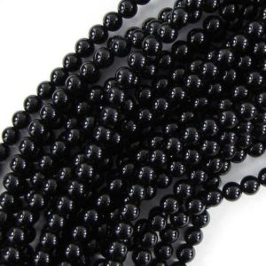 AA grade 8mm black onyx round beads 15" strand | Natural genuine beads Gemstone beads for beading and jewelry making.  #jewelry #beads #beadedjewelry #diyjewelry #jewelrymaking #beadstore #beading #affiliate #ad
