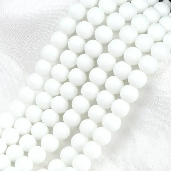 Matte White Onyx Beads, Matte Round  Alabaster Gemstone,  4mm 6mm 8mm 10mm 12mm