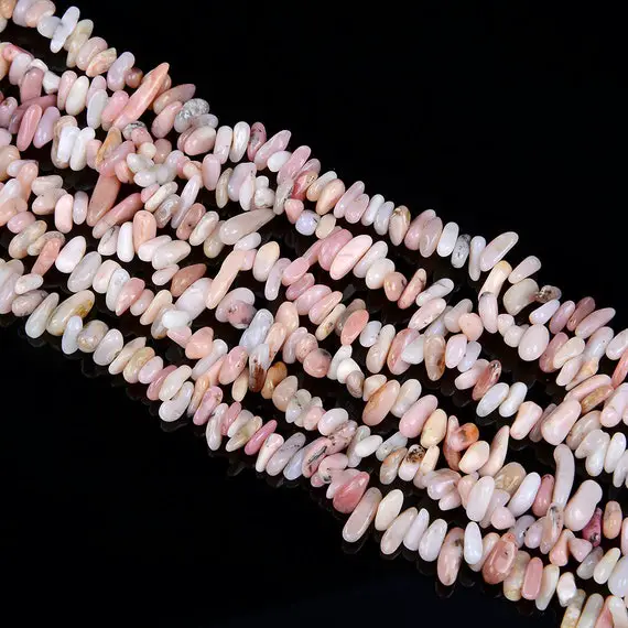 Natural Pink Opal Gemstone Grade Aa Stick Pebble Chip 10-17mm Beads Bulk Lot 1,2,6,12 And 50 (d71)