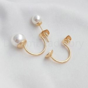 Shop Pearl Earrings! 2-200 Pcs 14K Gold Plated Hoop Earring Component Supply Open Circle Cup and Peg Hook Earwire Post for Half Drilled Pearls | Natural genuine Pearl earrings. Buy crystal jewelry, handmade handcrafted artisan jewelry for women.  Unique handmade gift ideas. #jewelry #beadedearrings #beadedjewelry #gift #shopping #handmadejewelry #fashion #style #product #earrings #affiliate #ad