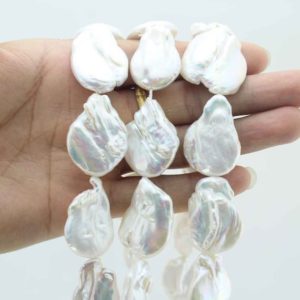 Shop Pearl Jewelry! 22-25mm Large White  Coin Pearls,Big size Baroque Pearls,Teardrop shape Loose Pearl Beads ,Pearl Jewelry,Full Strand-14 Pcs-15 inches-NK001 | Natural genuine Pearl jewelry. Buy crystal jewelry, handmade handcrafted artisan jewelry for women.  Unique handmade gift ideas. #jewelry #beadedjewelry #beadedjewelry #gift #shopping #handmadejewelry #fashion #style #product #jewelry #affiliate #ad