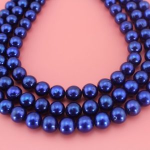 Shop Pearl Round Beads! AA 10-11mm High luster Royal Blue Potato pearl beads, Round baroque pearl strand,Genuine freshwater pearl beads, Full Strand-38pcs-16inches | Natural genuine round Pearl beads for beading and jewelry making.  #jewelry #beads #beadedjewelry #diyjewelry #jewelrymaking #beadstore #beading #affiliate #ad