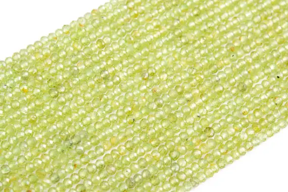 3x2mm Peridot Beads Grade Aaa Genuine Natural Gemstone Full Strand Faceted Rondelle Loose Beads 15" Bulk Lot Options (117859-3981)
