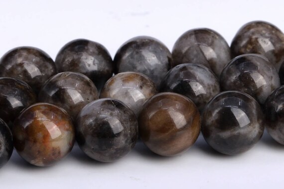 7-8mm Dark Gray Brown Petrified Wood Jasper Bead Grade Aaa Genuine Natural Gemstone Round Loose Beads 15.5" / 7.5" Bulk Lot Options (104277)